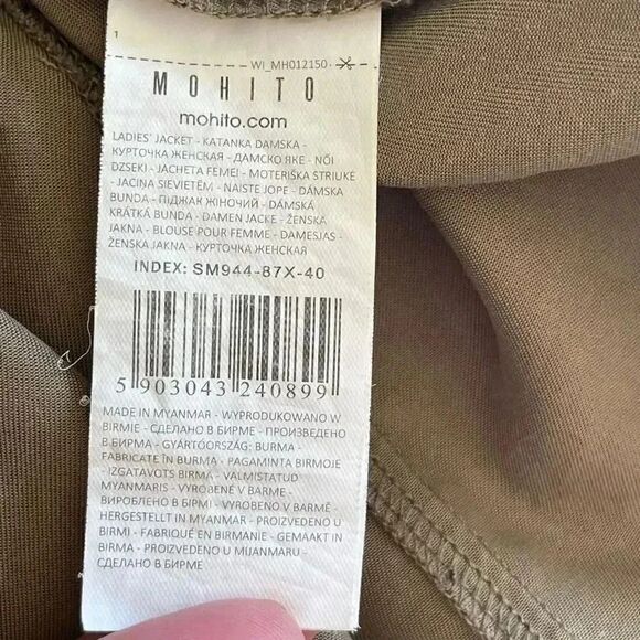 Mohito Basic Olive Army Green Front Zipper Chic Modern Soft M ( EU 40) #1626 - Picture 13 of 15